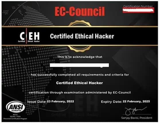 CEH Certificate