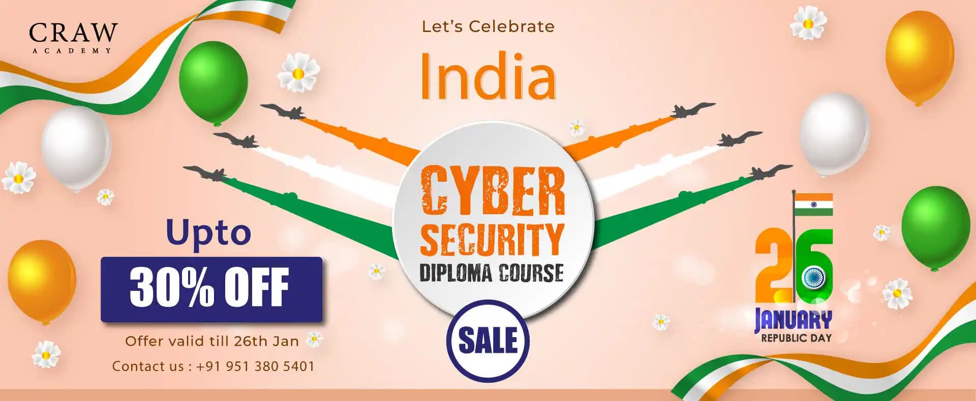 Republic day offer: 1 year cyber security diploma course