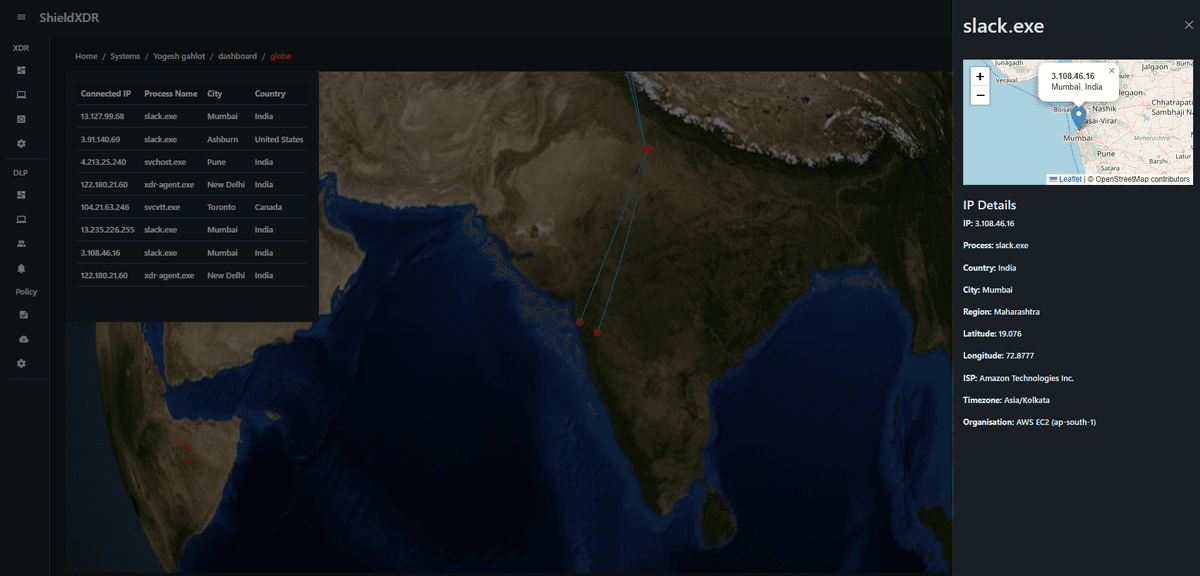 IP Traffic Map Global View