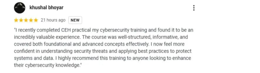 Ethical Hacking Review by Khushal Bhoyar