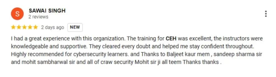 Ethical Hacking Review by Sawai Singh