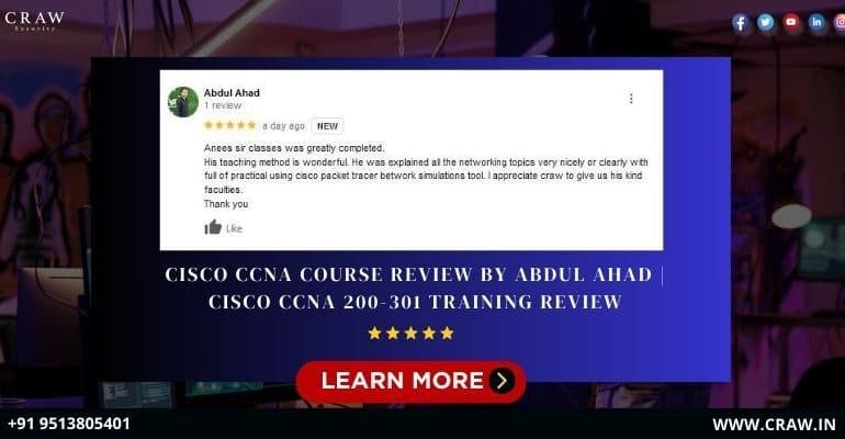 CISCO CCNA Course Review by Abdul Ahad | CISCO CCNA 200-301 Training Review