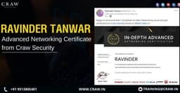 Ravinder Tanwar: Basic Networking Certification from Craw Security