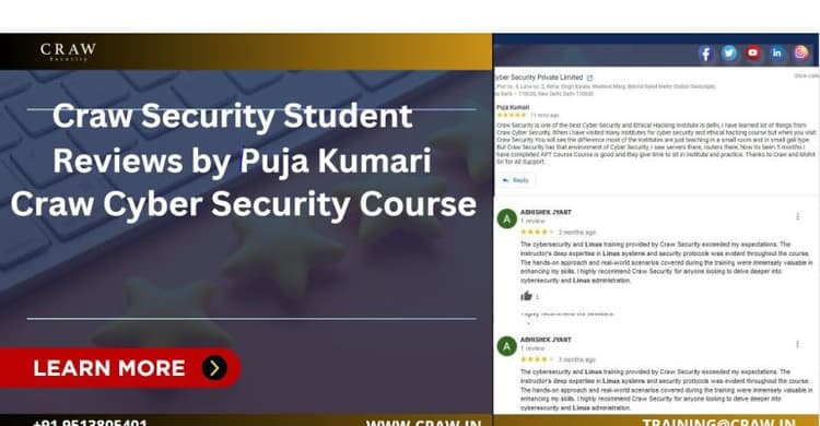 Craw Security Student Reviews by Puja Kumari | Cyber Securit...