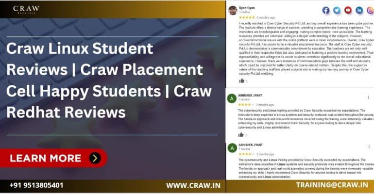 Craw Linux Student Reviews | Craw Placement Cell Happy Students | Craw Redhat Reviews