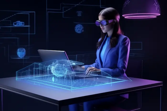 Student at computer