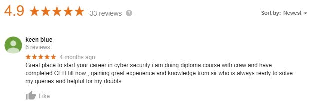 keen Blue Talks About the Cyber Security Course by Craw Cyber Security