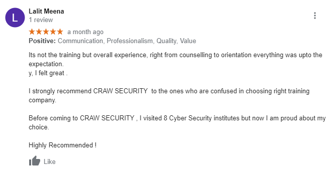 craw cyber Security Reviews