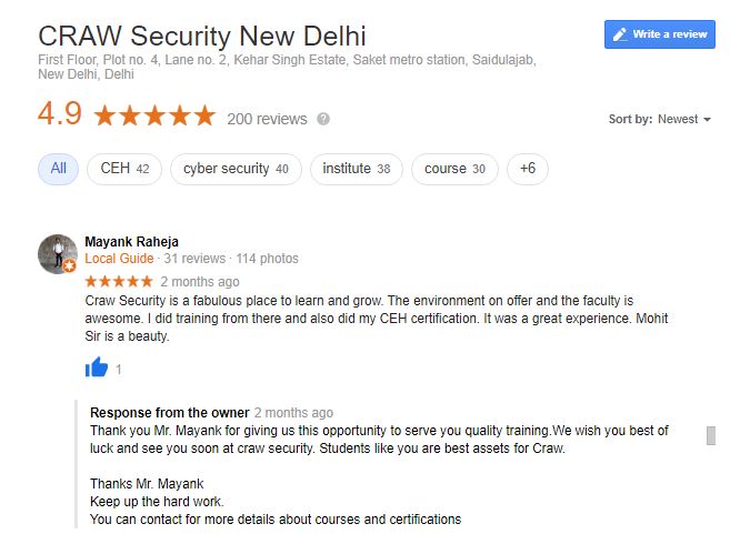 craw cyber Security Reviews