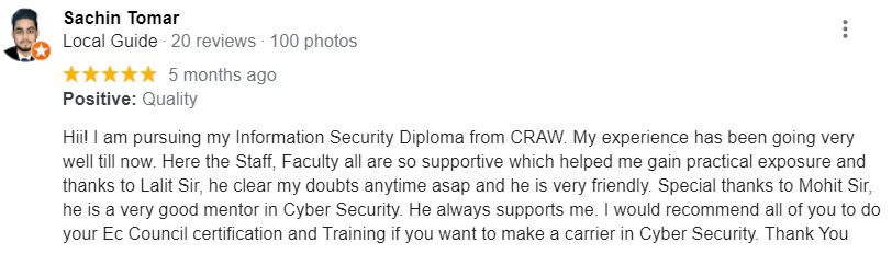craw security google reviews