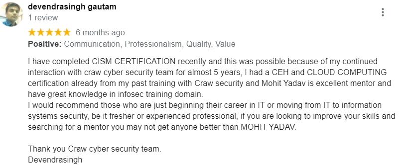 craw security google reviews