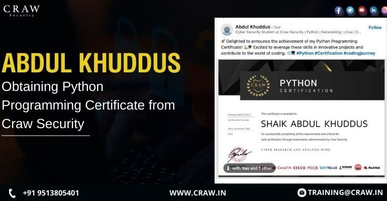 Abdul Khuddus python certificate