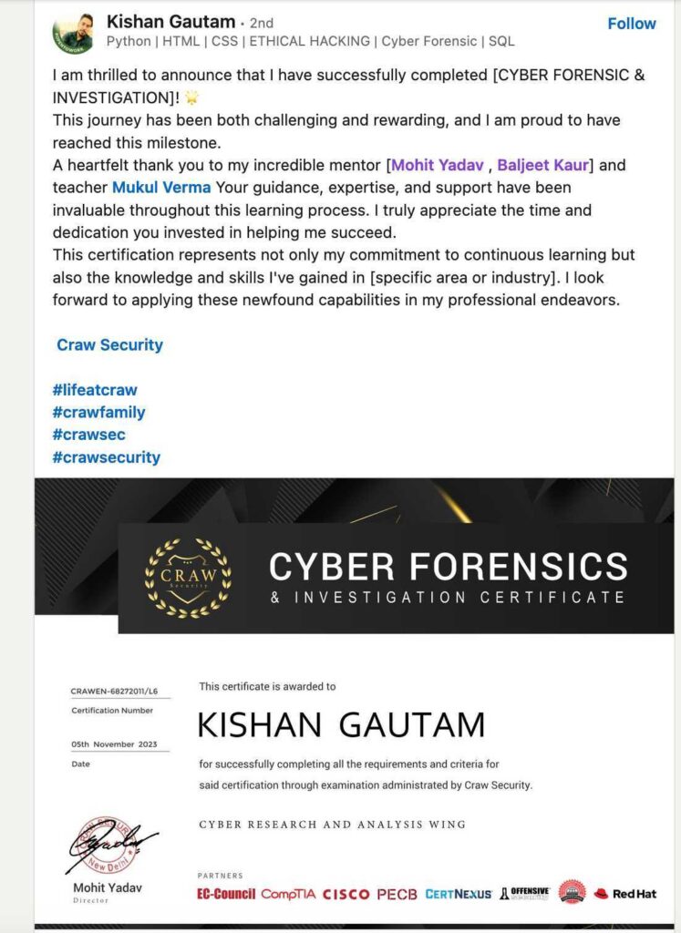 cyber forensics certificate